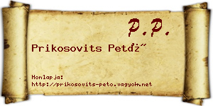 Prikosovits Pető névjegykártya